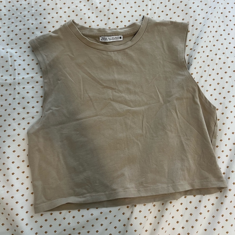 ZARA tan cropped top